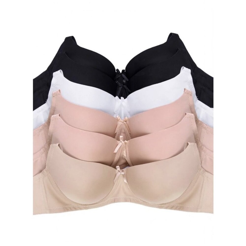 NEW Sofra Womens 6 Pack T‎ Shirt Bras Bundle Set Size 42D Underwire Support